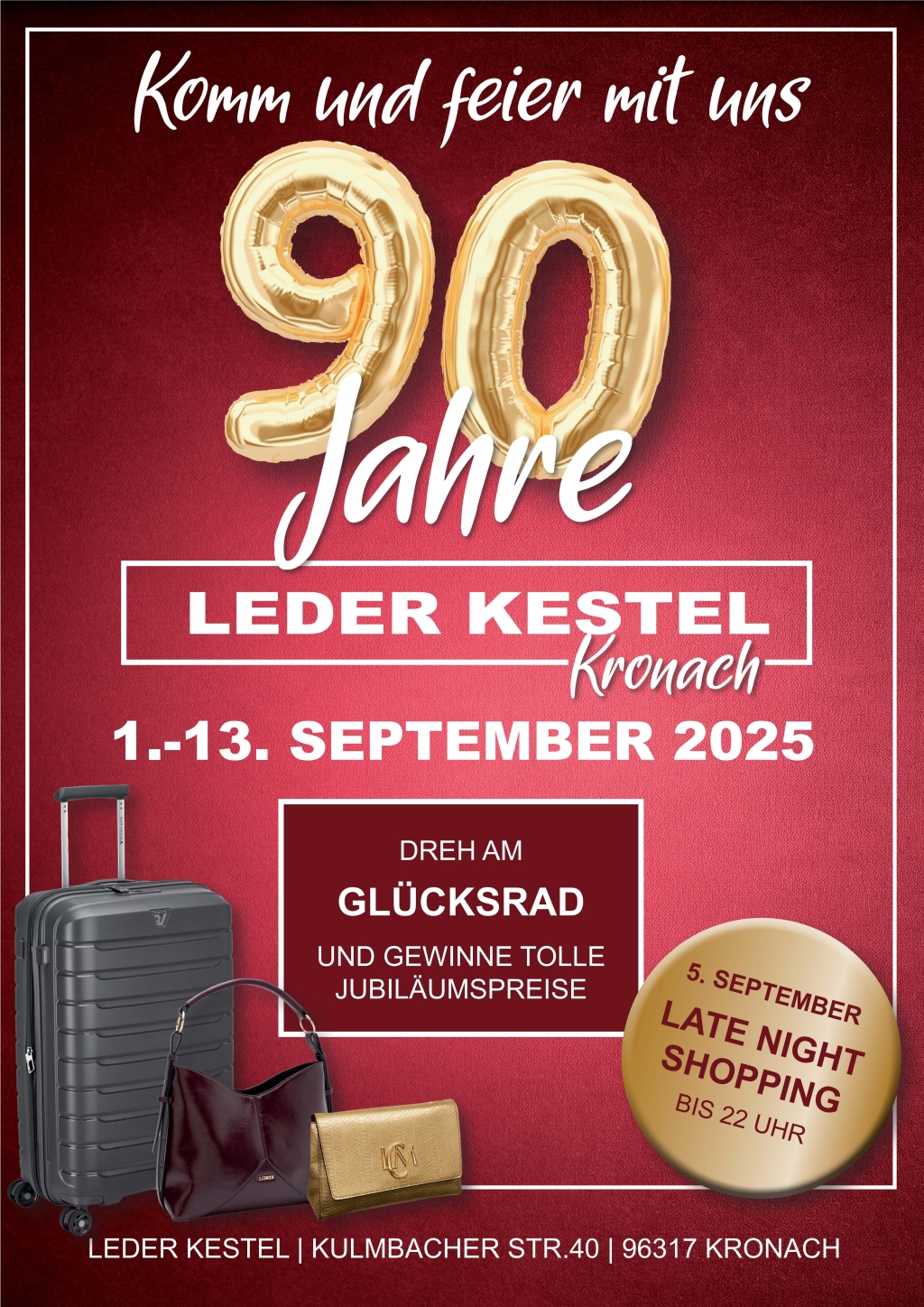 Plakat 90Jahre Leder kestel Plakat 90 Jahre Leder Kestel